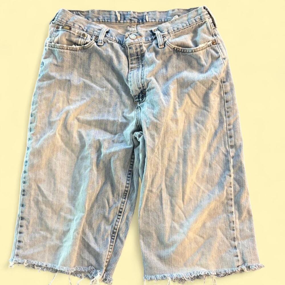 Cropped lee blue denim capri